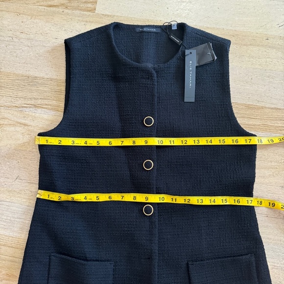 ELIE TAHARI NOIR Sleeveless Button
Front Vest With Pockets NEW - Picture 3 of 5